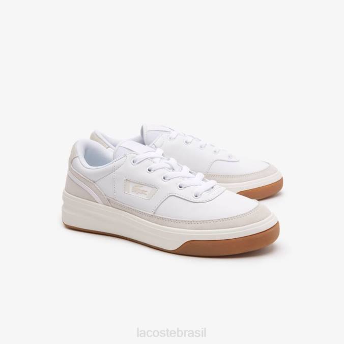 Lacoste x Goop mulheres tênis de couro g80 branco e off-white P2PX2760 sapato