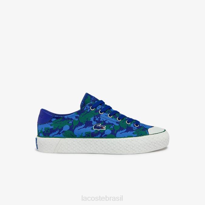 Lacoste x Minecraft mulheres tênis de lona gripshot azul verde P2PX2734 sapato