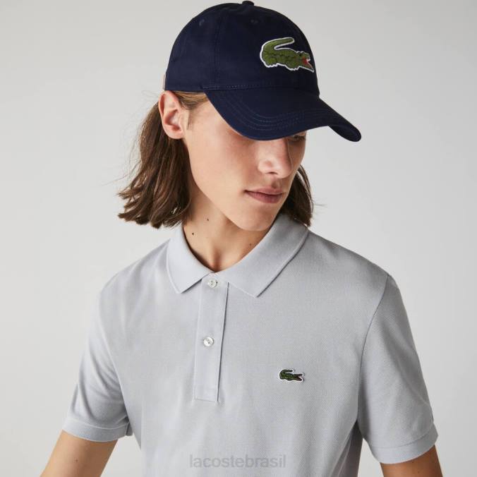 Lacoste unissex alça contrastante e boné grande de algodão crocodilo azul-marinho P2PX2233 acessórios