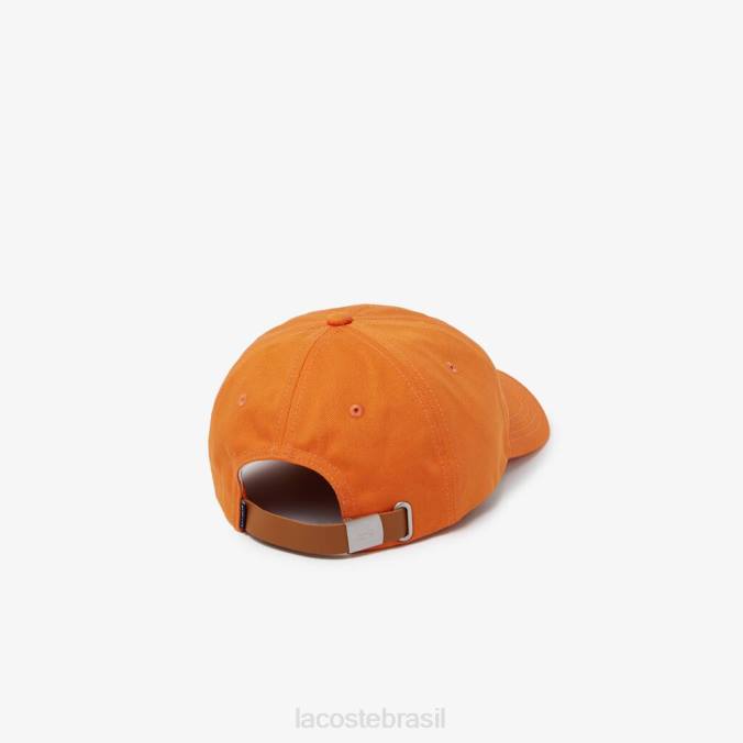 Lacoste unissex alça contrastante e boné grande de algodão crocodilo laranja P2PX2261 acessórios
