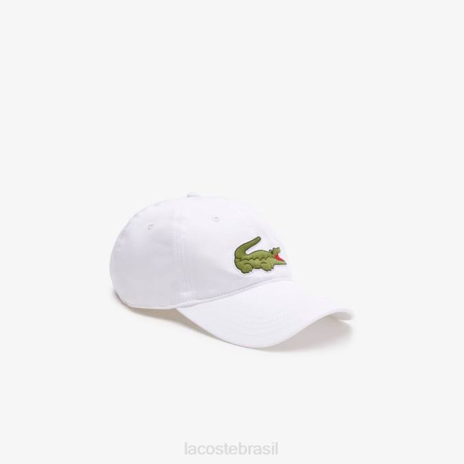 Lacoste unissex boné ajustável em sarja de algodão orgânico branco P2PX2139 acessórios