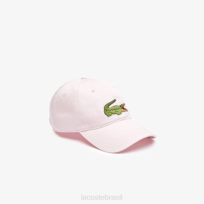 Lacoste unissex boné ajustável em sarja de algodão orgânico luz rosa P2PX2267 acessórios