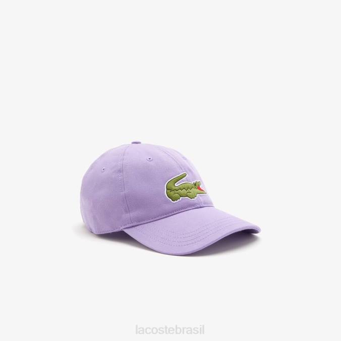 Lacoste unissex boné ajustável em sarja de algodão orgânico roxo P2PX2255 acessórios