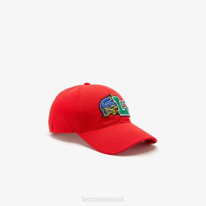Lacoste unissex boné de crachá de contraste vermelho P2PX2240 acessórios