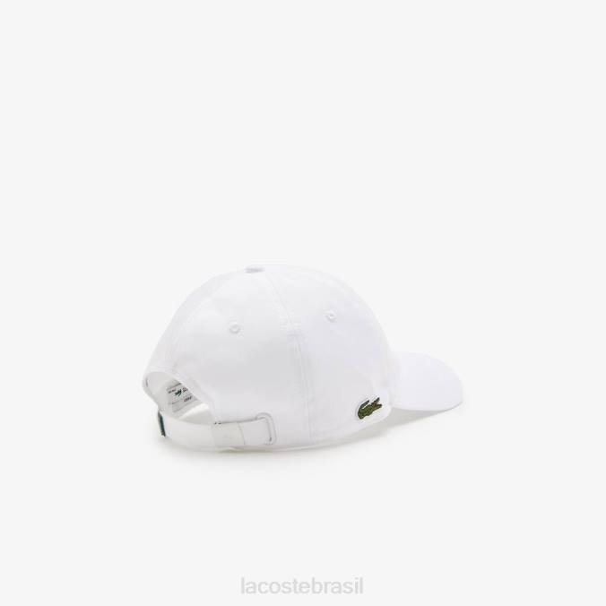 Lacoste unissex boné de sarja de algodão orgânico branco P2PX2180 acessórios
