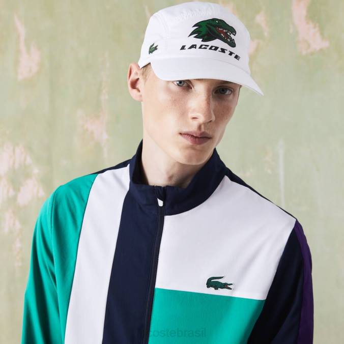 Lacoste unissex boné esportivo exclusivo de crocodilo branco P2PX2237 acessórios