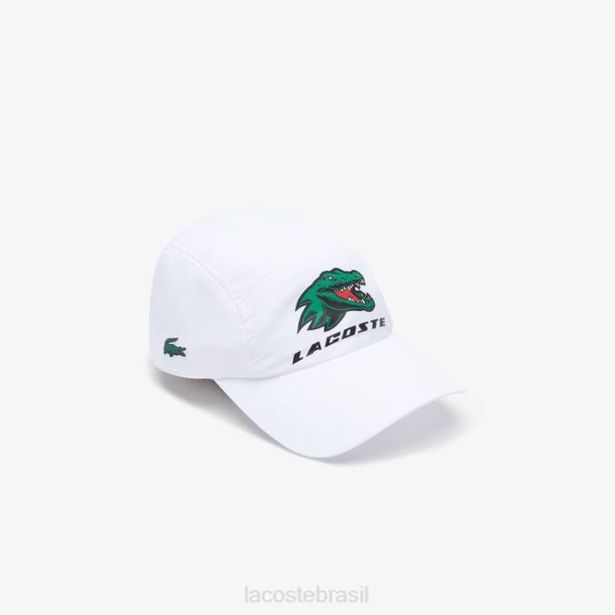 Lacoste unissex boné esportivo exclusivo de crocodilo branco P2PX2237 acessórios