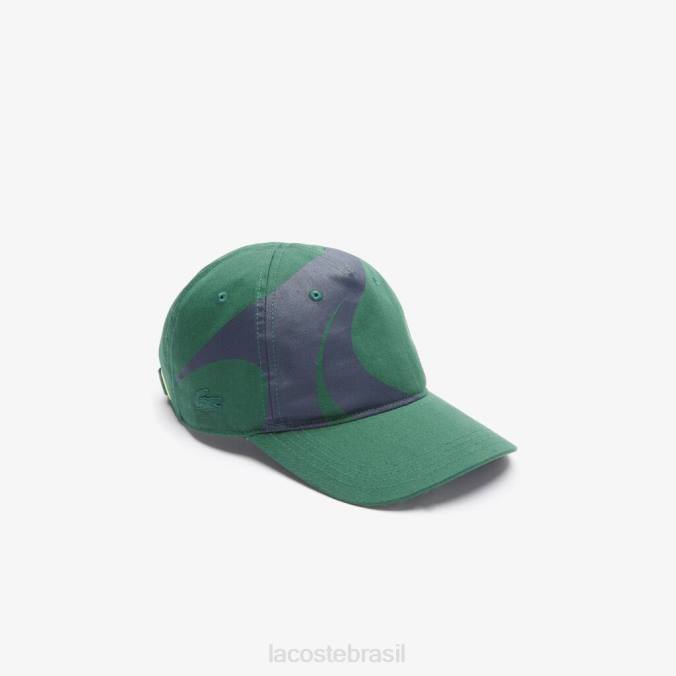 Lacoste unissex boné sport x theo curin de algodão orgânico verde/azul marinho P2PX2327 acessórios
