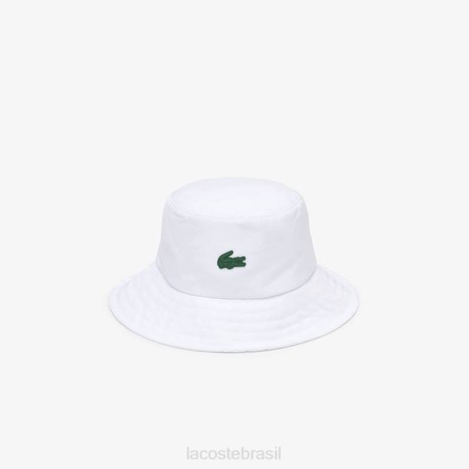 Lacoste unissex chapéu balde de nylon com efeito acolchoado branco P2PX2927 acessórios