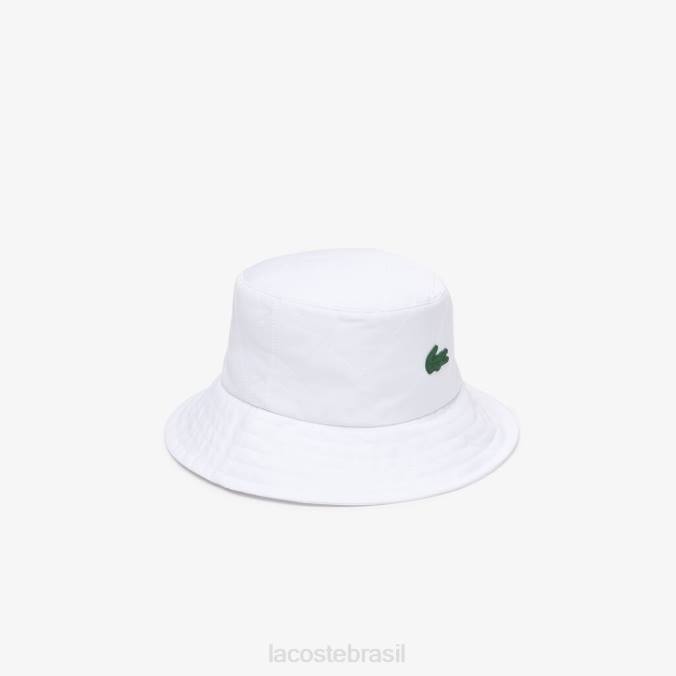 Lacoste unissex chapéu balde de nylon com efeito acolchoado branco P2PX2927 acessórios
