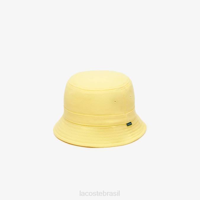 Lacoste unissex chapéu bucket de algodão orgânico amarelo P2PX2165 acessórios