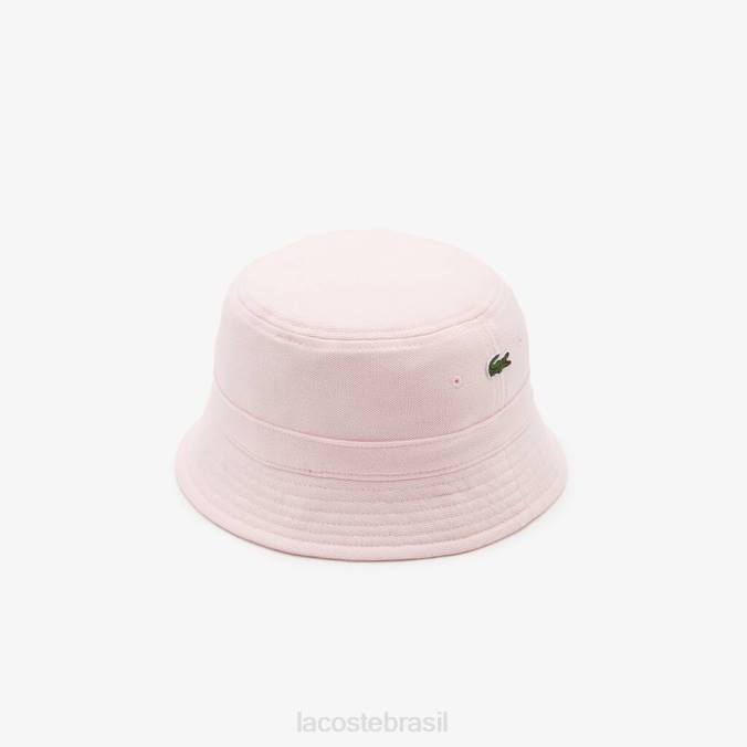 Lacoste unissex chapéu bucket de algodão orgânico luz rosa P2PX2158 acessórios