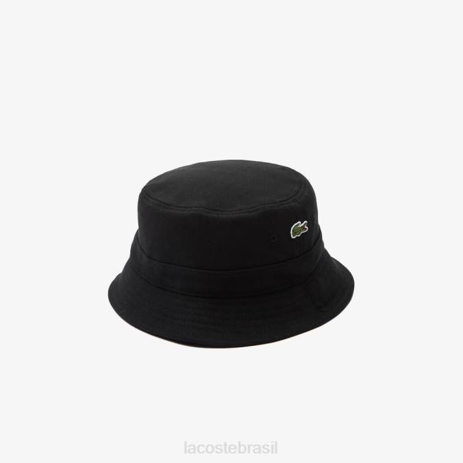 Lacoste unissex chapéu bucket de algodão orgânico preto P2PX2246 acessórios