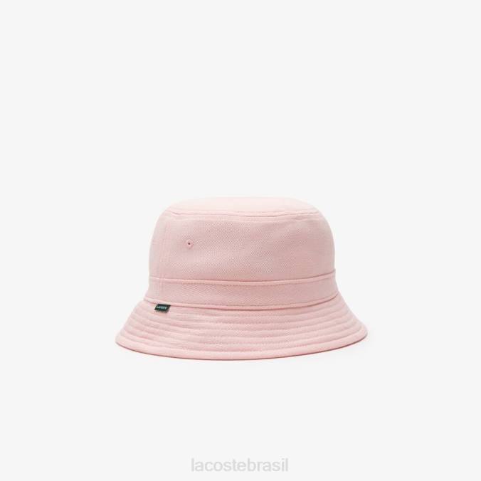 Lacoste unissex chapéu bucket de algodão orgânico rosa P2PX2157 acessórios
