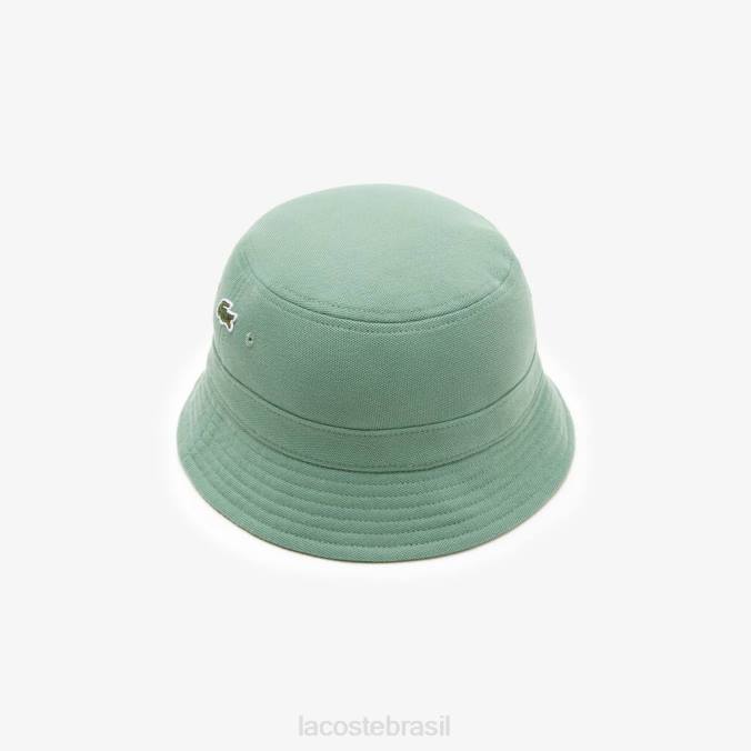 Lacoste unissex chapéu bucket de algodão orgânico verde cáqui P2PX2176 acessórios