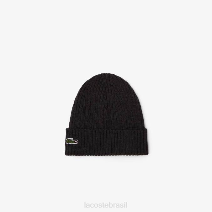 Lacoste unissex gorro de lã canelado cinza P2PX2230 acessórios