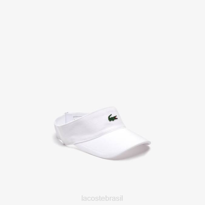 Lacoste unissex viseira esportiva em piquê e lã para tênis branco P2PX2247 acessórios