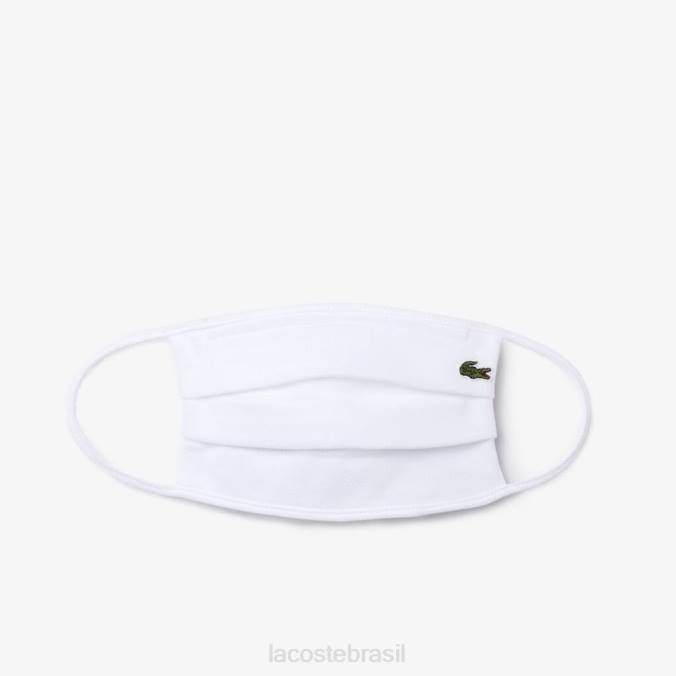 Lacoste unissex l.12.12 máscara de proteção facial em piquê de algodão branco P2PX2322 acessórios
