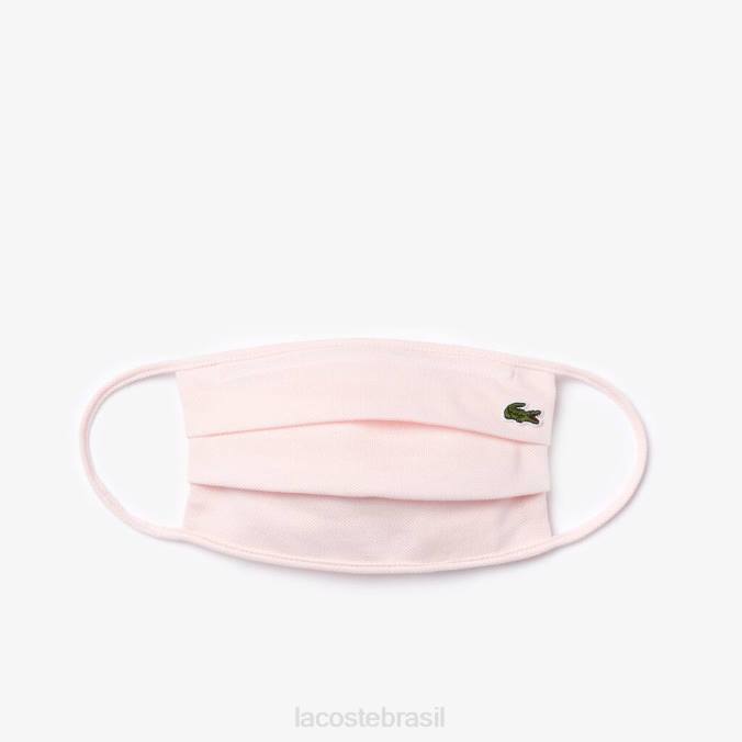 Lacoste unissex l.12.12 máscara de proteção facial em piquê de algodão luz rosa P2PX2324 acessórios