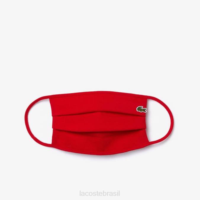 Lacoste unissex l.12.12 máscara de proteção facial em piquê de algodão vermelho P2PX2321 acessórios