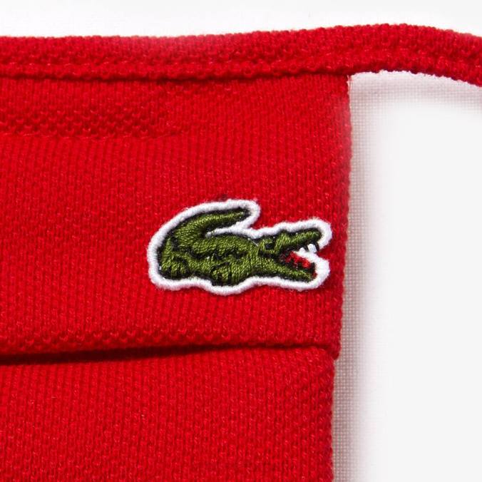 Lacoste unissex l.12.12 máscara de proteção facial em piquê de algodão vermelho P2PX2321 acessórios