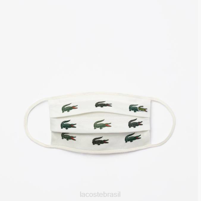 Lacoste unissex l.12.12 máscaras faciais de algodão, pacote com 3 verde branco P2PX2290 acessórios