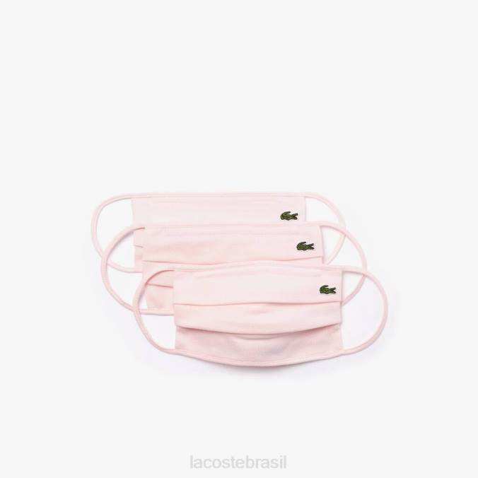 Lacoste unissex l.12.12 máscaras faciais, pacote com 3 luz rosa P2PX2280 acessórios