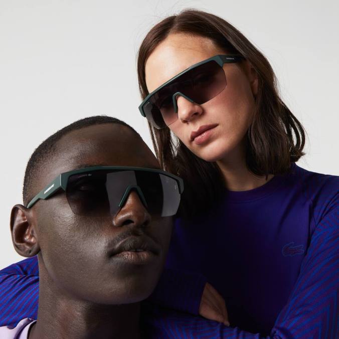 Lacoste unissex óculos de sol ativos verde fosco P2PX2349 acessórios