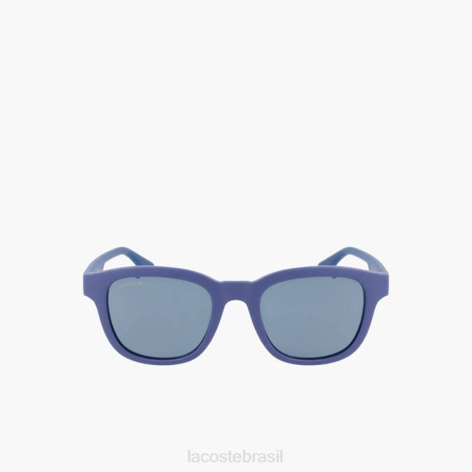 Lacoste unissex óculos de sol retângulo linha ativa azul fosco P2PX2307 acessórios