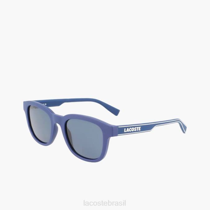 Lacoste unissex óculos de sol retângulo linha ativa azul fosco P2PX2307 acessórios