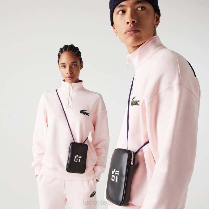 Lacoste unissex imprimir suporte para telefone noir branco samui P2PX2129 acessórios