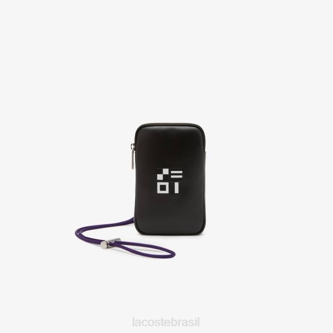 Lacoste unissex imprimir suporte para telefone noir branco samui P2PX2129 acessórios