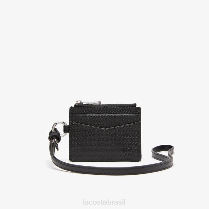 Lacoste unissex porta-cartões com mosquetão preto P2PX2130 acessórios