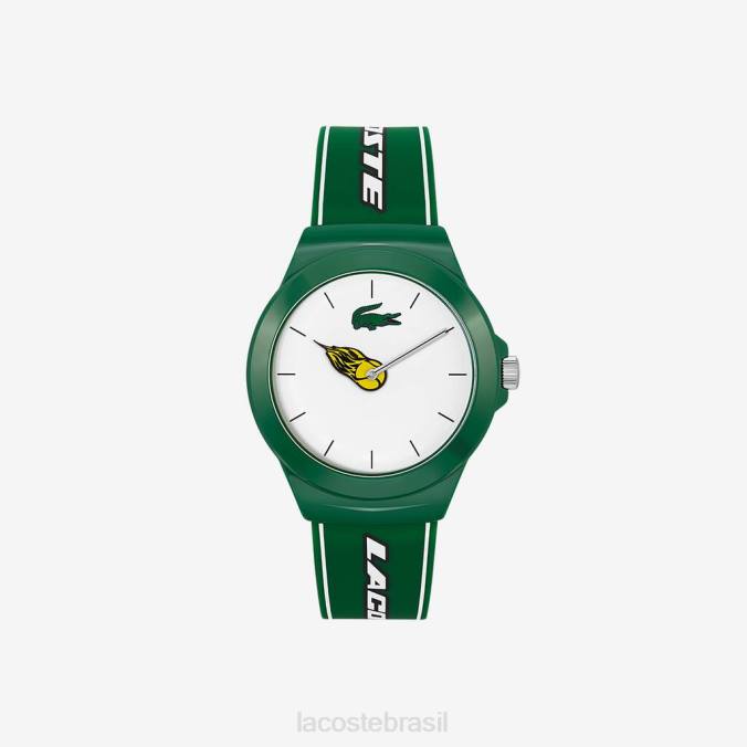 Lacoste unissex relógio neocroc com pulseira de silicone verde verde P2PX2206 acessórios