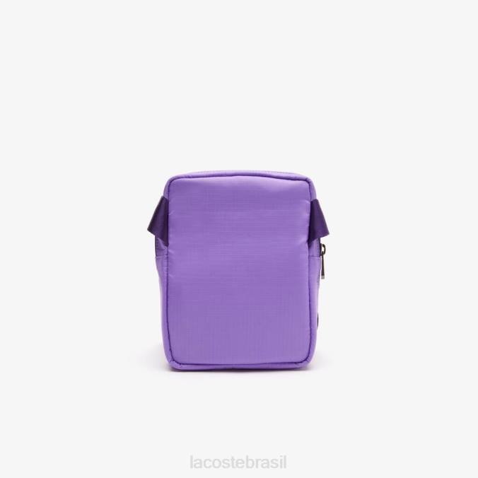 Lacoste unissex bolsa cruzada com zíper vertical de marca Samui Noir Neva P2PX2089 bolsas e artigos de couro