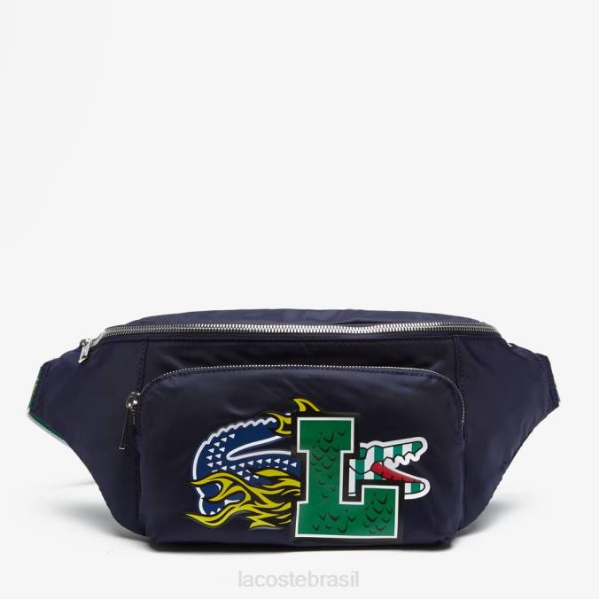 Lacoste unissex bolsa de crachá com efeito cômico marinho 166 jardim P2PX2028 bolsas e artigos de couro