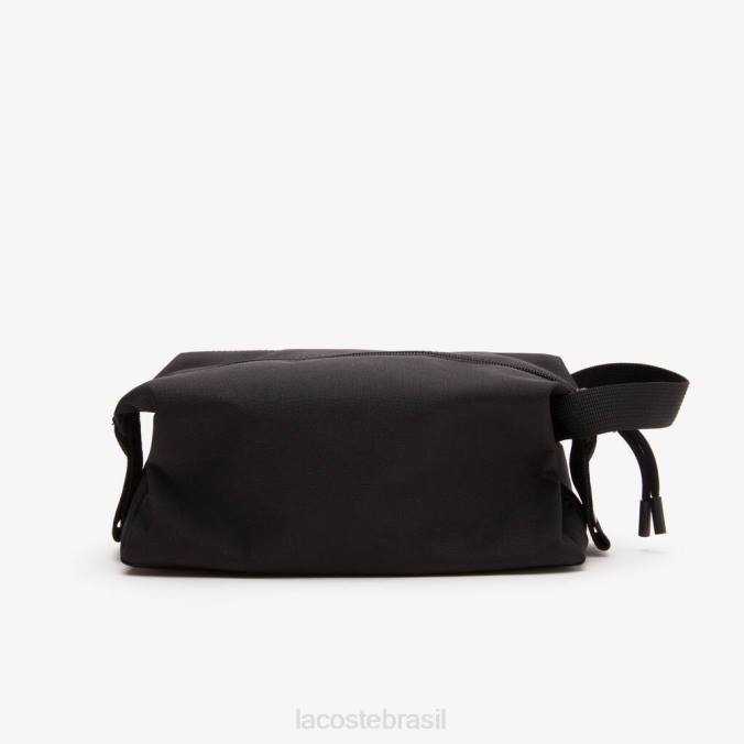 Lacoste unissex bolsa de higiene com zíper preto P2PX2121 bolsas e artigos de couro