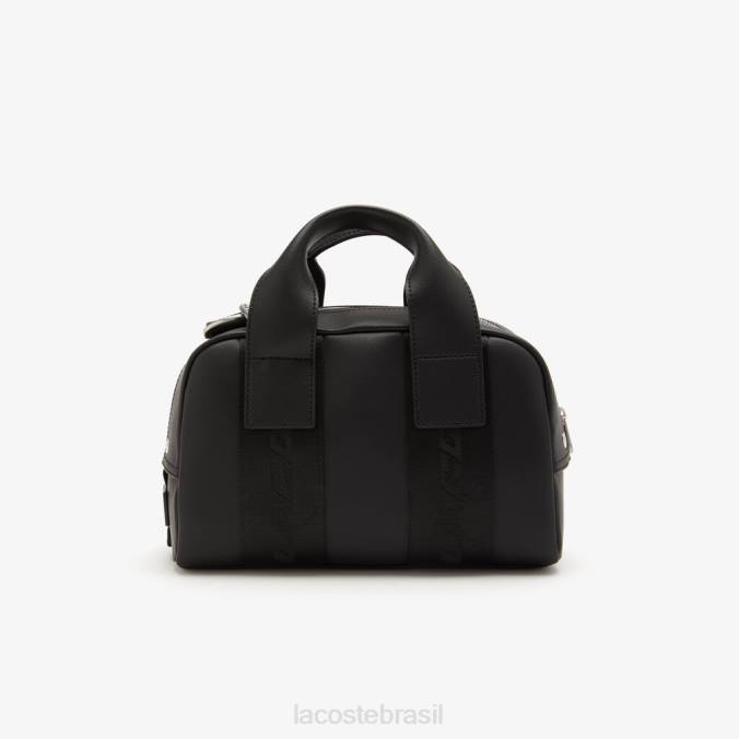 Lacoste unissex bolsa esportiva com inscrições contrastantes preto P2PX2108 bolsas e artigos de couro