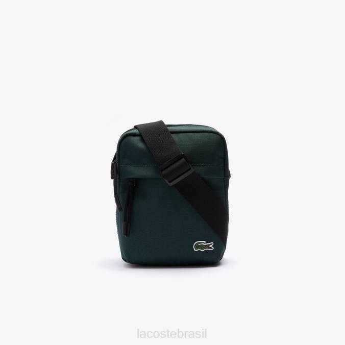 Lacoste unissex bolsa multifuncional vertical de lona neocroc plumagem negra P2PX2119 bolsas e artigos de couro