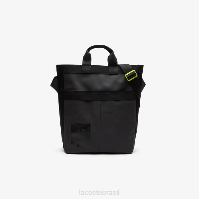 Lacoste unissex sacola impermeável com estampa exclusiva limão preto P2PX2057 bolsas e artigos de couro