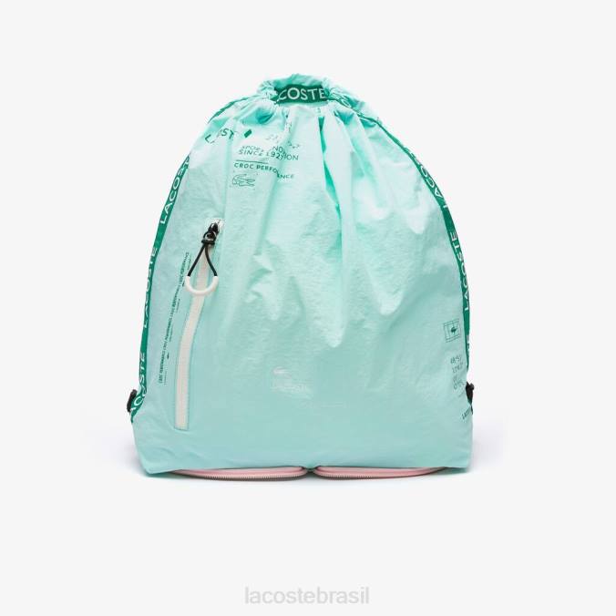 Lacoste unissex mochila de nylon dobrável com banda de marca seringat flúor lótus f P2PX2056 bolsas e artigos de couro