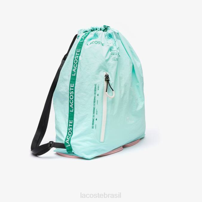 Lacoste unissex mochila de nylon dobrável com banda de marca seringat flúor lótus f P2PX2056 bolsas e artigos de couro