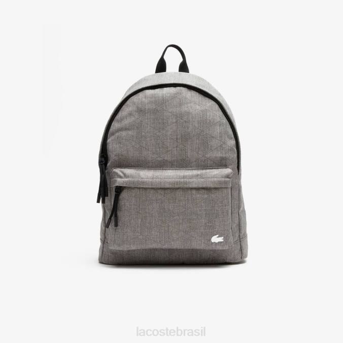 Lacoste unissex mochila refletiva com estampa de monograma monograma gris chine P2PX2073 bolsas e artigos de couro