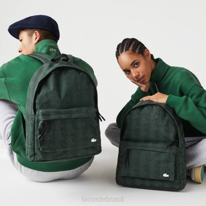 Lacoste unissex mochila refletiva com estampa de monograma monograma sinopla P2PX2072 bolsas e artigos de couro
