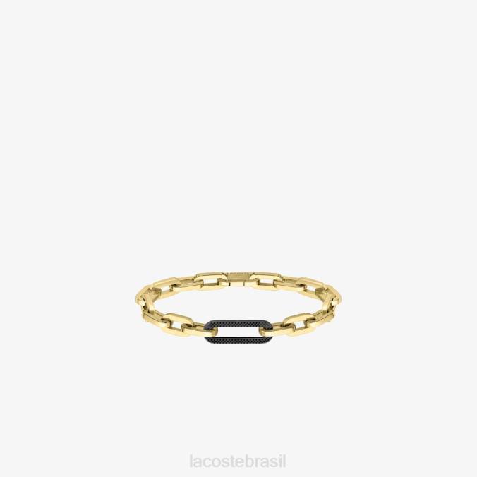 Lacoste unissex pulseira de conjunto ouro amarelo e preto P2PX2196 joia