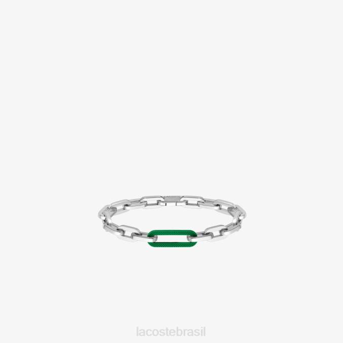 Lacoste unissex pulseira de conjunto prata e verde P2PX2197 joia