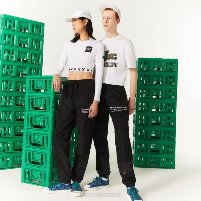 Lacoste unissex calça de nylon live x minecraft preto P2PX1175 roupas
