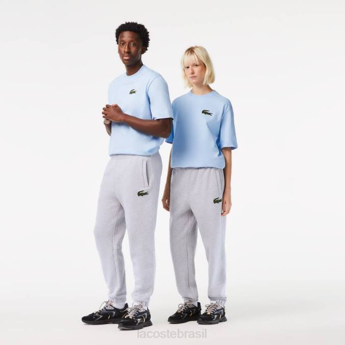 Lacoste unissex calça esportiva de lã de algodão orgânico chino cinza P2PX1048 roupas