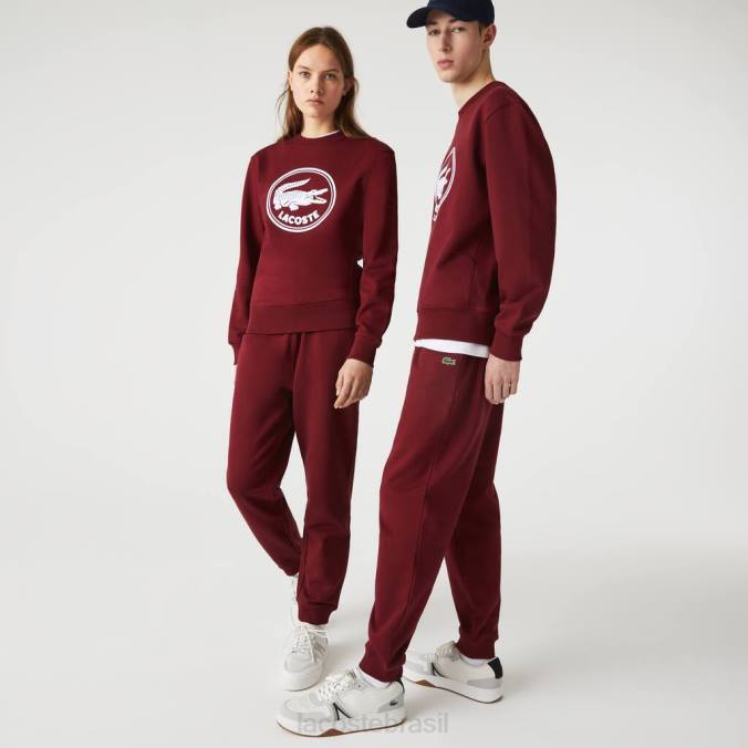 Lacoste unissex calças de jogging de lã de algodão orgânico Bordéus P2PX1207 roupas