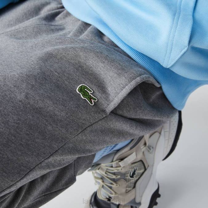 Lacoste unissex calças de jogging de lã de algodão orgânico chino cinza P2PX1208 roupas